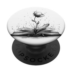 Libros y flores: Bookish floral || Leer y florecer: Amante de los libros PopSockets PopGrip Adhesivo