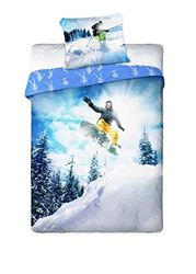 Unbekannt Sportivo Parure de lit 160 x 200 + 1 x 70 x 80 cm Snowboard