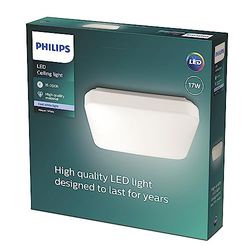 Philips Plafão Philips MAUVE, candeeiro LED de teto funcional, branco, luz branca fria, 40 K - 17 W