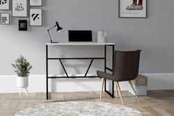 Moderno Escritorio de Estudio con opción de Montaje en Pared, Color Blanco, 90 x 60 x 74 cm, 100% melamina, 18 mm de Grosor, Ideal para Uso en el hogar, la Escuela y el Hotel