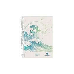 HERLITZ Greenline 50033492 - Quadrettato a Spirale, Formato A5, 80 g/m2, Colore: Bianco