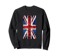 Cool Retro UK Distressed Flag Illustration Graphic Designs Sudadera