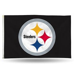 Rico Industries NFL Pittsburgh Steelers - Bandera de una sola cara con ojales de 3 pies por 5 pies