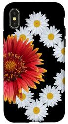 Custodia per iPhone X/XS Coperta indiana Fiore Margherite Sinistra Rombo Forme Mania