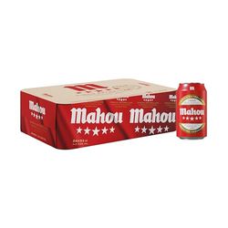 Mahou 5 Estrellas Cerveza Especial Dorada Lager, Sabor 5 Estrellas, 5,5% Volumen de Alcohol, Pack de 24 Latas x 33 cl