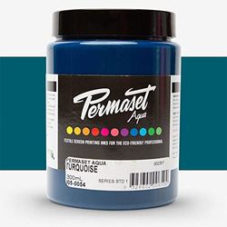 Permaset Aqua Standard 300ml Turquoise - Screen Printing Ink for Fabric - Ideal Screen Printing Kit for Home Office, Starter Kit, Fabric Paint, Screen Printer and Other Fabric Ink