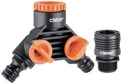 Claber 7724065 Prese Rubinetto 3/4-1/2F, 2 Vie & Raccordo Rapido 3/4 Filetto Micro 91494 [ ]