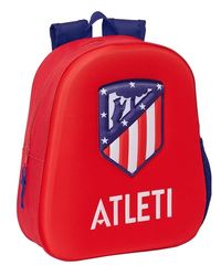 Safta Atlético de Madrid - Sac à dos scolaire avec design 3D, adaptable au chariot, idéal pour les enfants de différents âges, confortable et polyvalent, qualité et résistance, 27 x 10 x 33 cm,