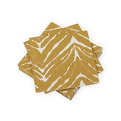 Wild Kingdom White & Gold Cocktail Napkins - 20 Per Package