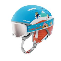 HEAD Mojo Paw Set Casque de Ski et de Snowboard Jeune Unisexe, Rouge/Bleu, XS-S