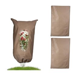 Relaxdays Vinterskydd set om 3, fleeceväxter frostskydd, vinter växtskydd, 100 x 60 cm, täckfleece, beige