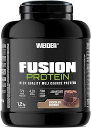 Weider Fusion Protein (1,2kg) Goût Chocolat Brownie. Formule Complète avec 4 Sources de Protéines de Qualité, Animales & Végétales, 22g Protéines + 4,3g BCAA/dose, Sans Sucre Ajouté, Sans Aspartame