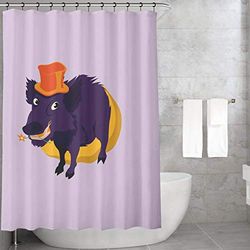 Bonamaison Shower Curtain, Polyester, Multicolor, 150x200 cm