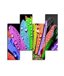 Homemania HM204PMDF211 Cuadro - El Mundo del Color - Música, MDF, Multicolor, 76 x 0.3 x 50 cm, Set de 4 Piezas