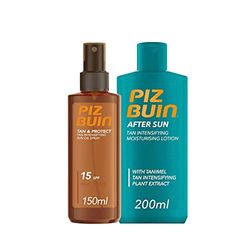 Piz Buin, Tan & Protect, Aceite en Spray Acelerador del Bronceado SPF 15 + After Sun Loción Hidratante