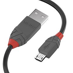 LINDY 36735 5 m Anthra Line USB 2.0 Type A naar Micro-B Kabel - Zwart