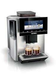 Siemens Volautomatische koffiemachine, EQ900 plus, cartridge 1 x reiniging/ontkalking, HomeConnect, elektrische maalinstelling, baristaMode, melkreservoir 0,7 l, roestvrij staal