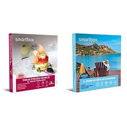 Smartbox - Coffret Cadeau Couple - Idée Cadeau Original - Expérience gastronomique pour Deux & Coffret Cadeau 3 Jours De Rêve en Amoureux - Idée Cadeau Romantique - Deux Nuits avec Petits-Déjeuners