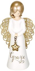 You Are An Angel Enesco Figurka Anioła, Biały/Złoty, 6.3 x 6.3 x 12.5 cm