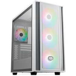 Cooler Master MasterBox 600 Case Mid-Tower E-ATX Airflow bianco - Back Connect MB e Predisposizione Radiatore 420 mm, 3 ARGB PWM 140mm e 1 x 120mm Preinstallate, USB 3.2 Gen 2x2 Type-C