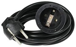 as - Schwabe 850512 extensor de 5 m, cabo extensão com terra, PVC preto, 220 V, 16 A