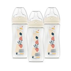 DODIE Zestaw 3 butelek wielorzędowych, antykolkowych, 330 ml, terakota