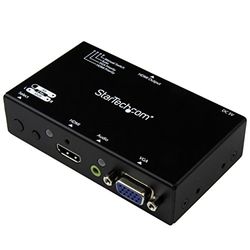 StarTech.com 2 portar VGA + HMDI till HDMI omvandlare switch/fördelare med prioriterad omkopplare - Multiformat HDMI/VGA bilomkopplare 1080p