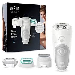 Braun Silk-épil 5 Depiladora Eléctrica Mujer 3 en 1 para una Depilación Suave, Uso en Seco y Mojado, 5-625, Blanco/Gris