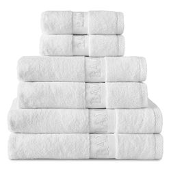 GC GAVENO CAVAILIA Large Bath Towel Bamboo Towels 2 Pack (70x120cm) - Highly Absorbent Quick Dry Towels (40% Cotton, 60% Bamboo) - Washable Bathroom Towel White - 500 GSM