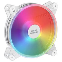 Mars Gaming MFD, Ventilador de PC 120mm RGB, Ultrasilencioso 14dB, Molex, Transparente