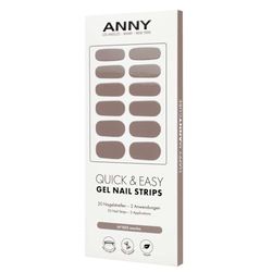 ANNY Gel Nail Strips – Film pour ongles UV à coller avec lampe UV, durable et sans éclats, facile à utiliser, couleur : moka – Marron moka doux – N° 22