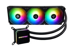 ENERMAX LIQMAX III 360 ARGB AIO CPU Liquid Cooler, 3x 120mm ARGB PWM Fan, Dual-Chamber Pump, Shunt-Channel Technology, RGB Control Box Included, For Intel LGA1700, 1200, AMD AM5, AM4 Sockets - Black