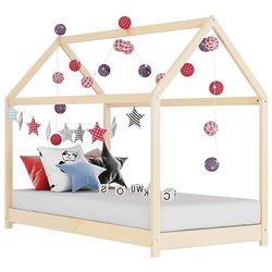 vidaXL Marco de Cama Infantil de Madera de Pino Maciza 70 x 140 cm