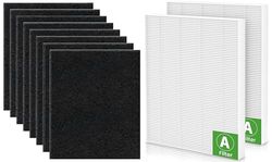 115115 C535 Filtre de rechange taille 21 compatible avec purificateur d'air plasma Winix C535, PlasmaWave 5300 6300 5300-2 6300-2 P300 2 P300 – 2 filtres HEPA + 8 filtres à charbon