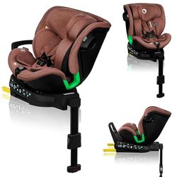 LIONELO Harmony I-SIZE Siège auto pivotant à 360° pour enfants de 40 à 150 cm, montage avec ISOFIX + pied stabilisateur, appuie-tête et dossier réglables, insert de réduction Dri-Seat (Red Brick)
