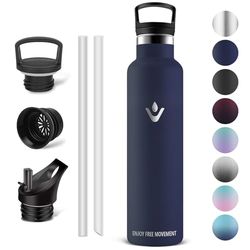 Vikaster Botella Agua Acero Inoxidable 1 litro, Botella térmica, Estanqueidad, Mantener 12H Caliente/24 Frío, Termo Sin BPA, para Deporte, Viaje, Escuela, Exterior, Oficina, Hogar.