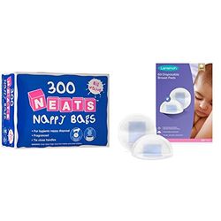 Robinson 8076A Neats Nappy Bags (Pack of 300) & Lansinoh Disposable Nursing Pads, Pack of 60