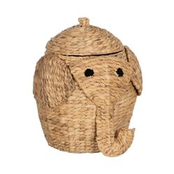 BigBuy Home Mand Olifant Zwart Beige Natuurlijke Vezel 38 x 38 x 42 cm