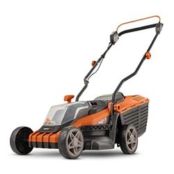 Powerplus POWDPG75561-20V Dual Power - Cortacésped con batería (20 V, 340 mm de diámetro, sin batería ni cargador, con recogedor de césped y descarga trasera)