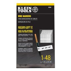 Wire Marker Book, 1-48 Klein Tools 56250, Black Print on White