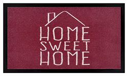 HANSE Home Paillasson Design Home Sweet Home - 45 x 75 cm - Convient pour l'intérieur et l'extérieur - 100% Polyamide - Facile d'entretien - Lavable - Résistant - Idéal pour Le Couloir - Rouge Brique