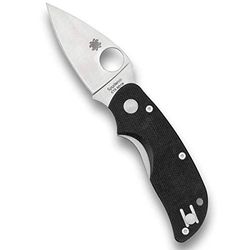 Spyderco, Fickkniv, kattlinerlås, blad: 6,4 cm, G10, svart, fällkniv, fickklämma