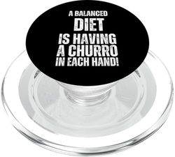 A Balanced Diet Is Having A Churro Kids Minimalist Churros PopSockets PopGrip for MagSafe