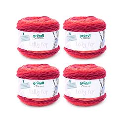 Gründl Lolly Pop, Hilo de Ganchillo y de Punto (Hilo Universal Similar a la Lana y Lavable 100% poliacrílico, 150 g / 240 m, tamaño de Aguja: 5-6, 4 x 150 g), Wild Cherry Swirl