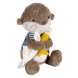 Fehn luz nocturna nutria, Luz de despertador y ayuda para dormir: peluche con bordado que brilla en la oscuridad y módulo de luz nocturna, para bebés y niños pequeños a partir de 0 meses