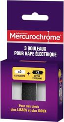 MERCUROCHROME - Rotoli per grattugia elettrica - 3 unità - 2 rotoli esfolianti - 1 rotolo extra esfoliante - Rimuove la pelle morta, il corno e i calli - cura dei piedi
