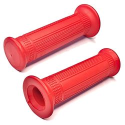 cyclingcolors Motorcycle Handlebar Grips 22 mm (7/8 inch) 24 mm (1 inch) Universal Scooter Moped Non-Slip Motorcycle Grips Rubber (Red)