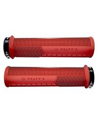 Peaty's Monarch Grips – röd/svamp/tunn – spårkomfort, hållbara, ergonomiska fingerstänger, stöd-tumdyna, åretruntning, alla väder och terräng, MTB enduro nedförsbacke elcykel mountainbike