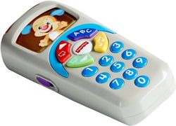 Fisher-Price Laugh & Learn Baby Learning Toy Puppy’s Remote Pretend TV Control with Music and Lights for Ages 6+ Months, DLD30