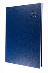 Collins Skrivbord A4 dag till en sida 2022 dagbok – blå